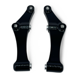 studio photo of radial brake mount kit for 2024 and later touring motorcycles showing brackets side by side