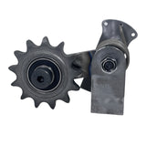 left side view of motorcycle sprung chain tensioner