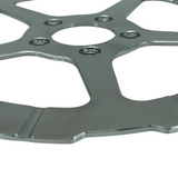 Close up view of chamfer and gas channeling for the Pan America brake rotor