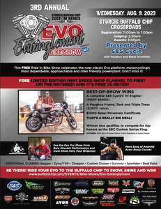 Join BKP at Sturgis' Buffalo Chip for the 3rd Annual EVO Entanglement Bike Show!