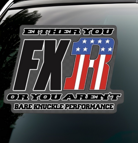 photo of FXR decal on a car