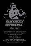 Bare Knuckle Performance tag and tee shirt  care instructions