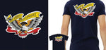 Made in USA T-shirt with artwork by Darren McKeag
